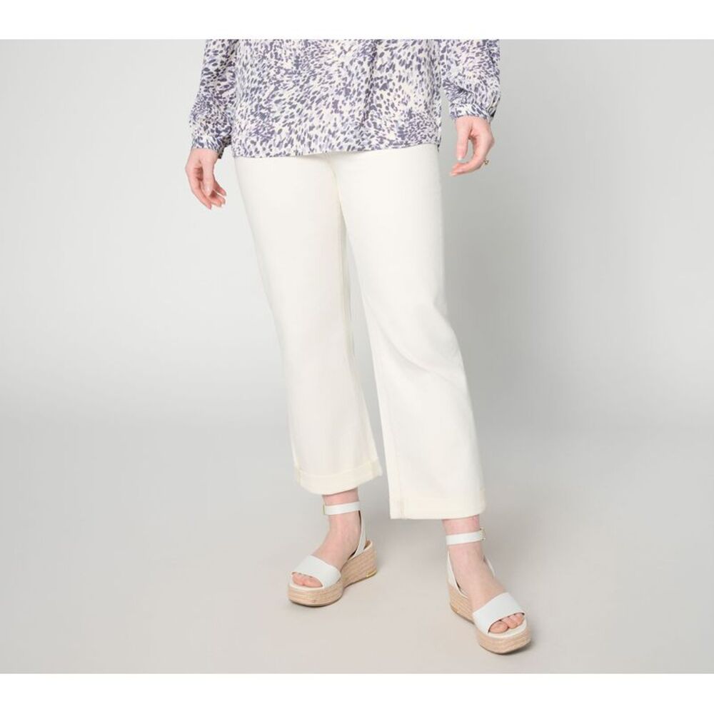 NYDJ Women's Petite Pants 00P Cool Embrace Bailey Relaxed White